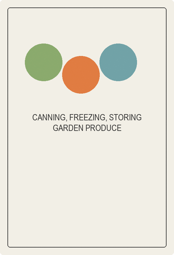 Canning, Freezing, Storing Garden Produce